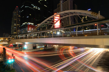 BANGKOK, THAILAND -JUNE 8, 2015 : Night light at Chong Nonsi sky