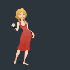 Girl holding car keys