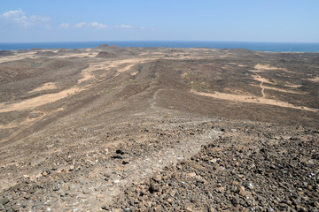 Coulée de lave de la Caldera sur l'îlot de Lobos à Fuertevent
