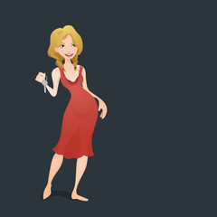 Girl holdin the keys of a new home