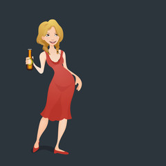 girl holding a beer