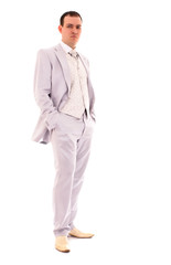 young man in wedding suit