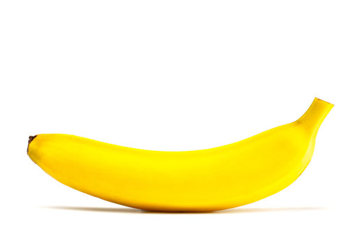 single yellow laying banana