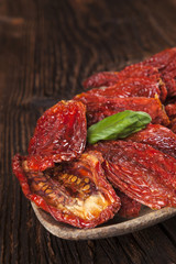 Dry tomatoes, vintage rustic style.