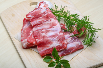 Raw pork ribs