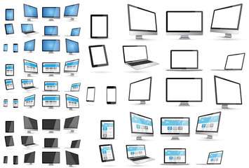 Modern digital tech device collection