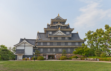 Main keep of Okayama Castle, Japan. National Historic Site