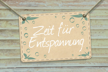 Zeit für Entspannung