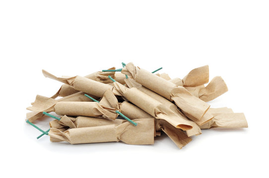 Firecrackers On A White Background