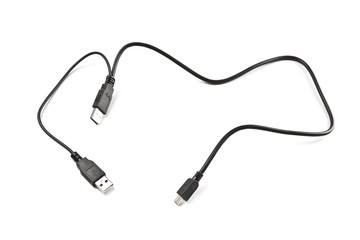 Obraz premium two usb and mini-usb cable