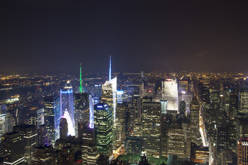 Fototapeta na wymiar New York - Panorama notturno di Manhattan