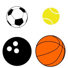 Balles et ballons en 4 icônes