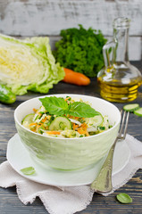 Cabbage salad with cucumber