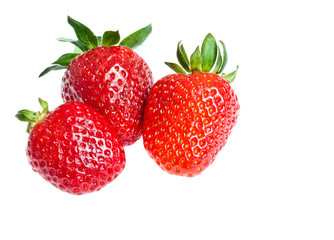 three ripe strawberry