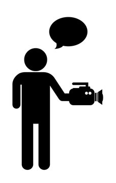 Bulle de dialogue au dessus d'un cam&eacute;raman