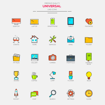 Flat Line Modern Color Universal icons