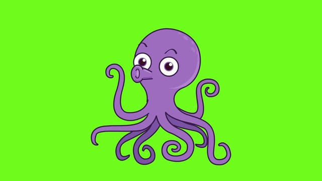 Animation purple octopus