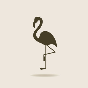 recommend clip art: Stylized silhouette of a Flamingo 
