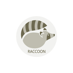 Stylized silhouette of a raccoon 