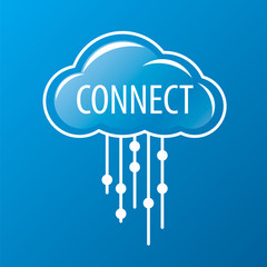 vector logo rain cloud network