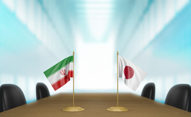 Iran and Japan relations and trade deal talks 3D rendering