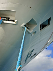 The hull of a cruise ship