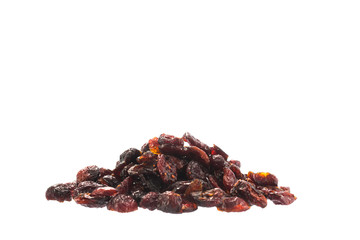 Dried cranberries isolated on white background
