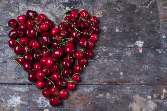 full heart of cherries