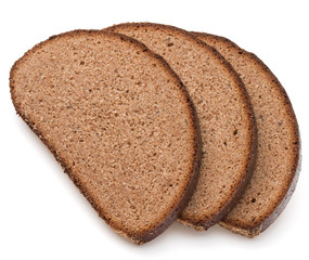 Slice of fresh rye bread isolated on white background cutout