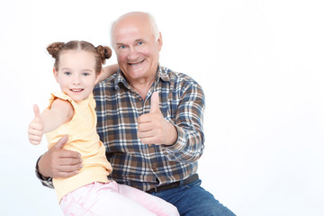 Grandfather with his grand daughter 