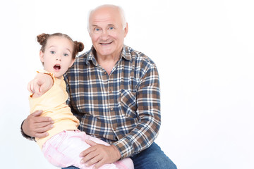 Grandfather with his grand daughter 