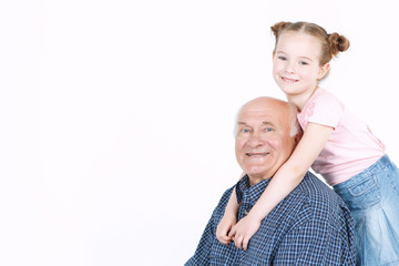 Grandfather spending time with granddaughter 