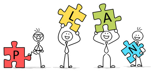 Strichmännchen Puzzle Plan