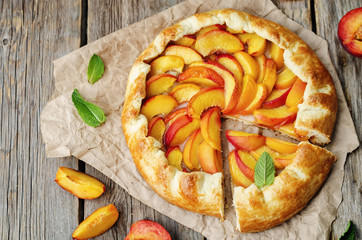 Galette with peaches