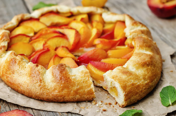 Galette with peaches