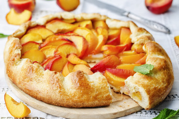 Galette with peaches