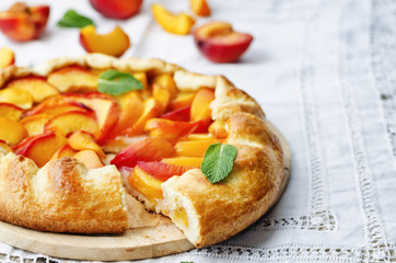 Galette with peaches