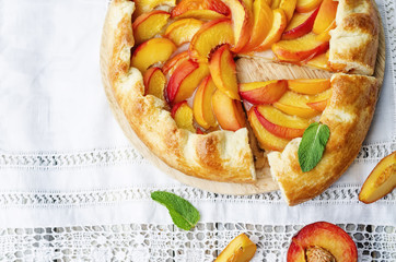 Galette with peaches