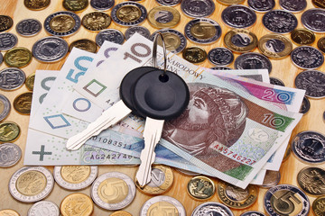 Documents car keys and money