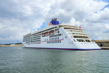 cruise ship on a mooring