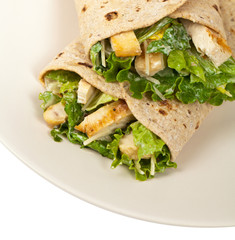 Chicken Caesar Wrap. Selective focus.