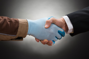 Businessman And Worker Shaking Hand