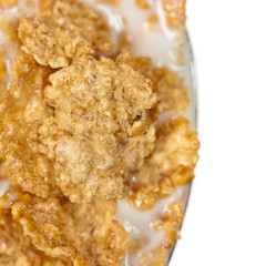 A spoon of breakfast cereal. Macro. Selective focus.