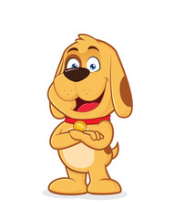 Dog with folded hands