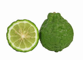 Bergamot fruit on white background.