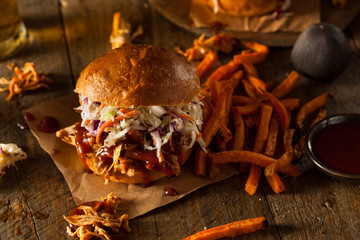 Homemade Pulled Chicken Sandwich