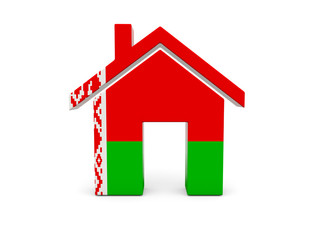 Obraz premium Home with flag of belarus