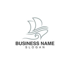 Sailing Boat and yachts marine and oceanic logo template set