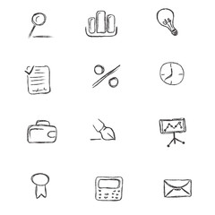 doodle, business, icon, set, sketch, hand drawing, vector
