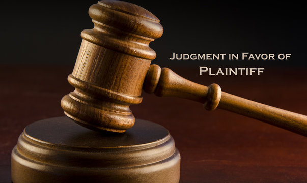 Judgment in favor of Plaintiff - Wooden Gavel